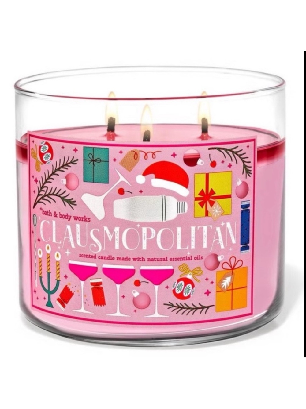 Bath & Body Works Clausmopolitan 3 Wick Candle With Decorative Lid